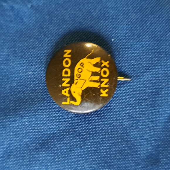 Vintage 1936 Landon Knox & Landon Campaign Pins Presidential Race Sunflower - Picture 2 of 5